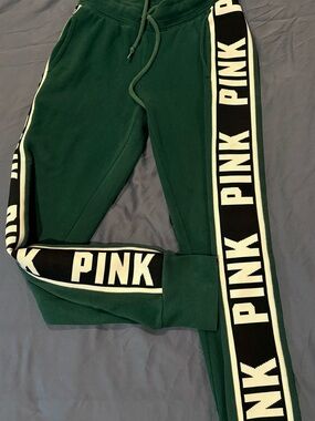 PINK Victoria's Secret Joggers with Black & White Side Stripe XS
